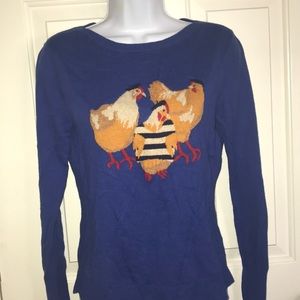 Joules royal blue sweater with roosters